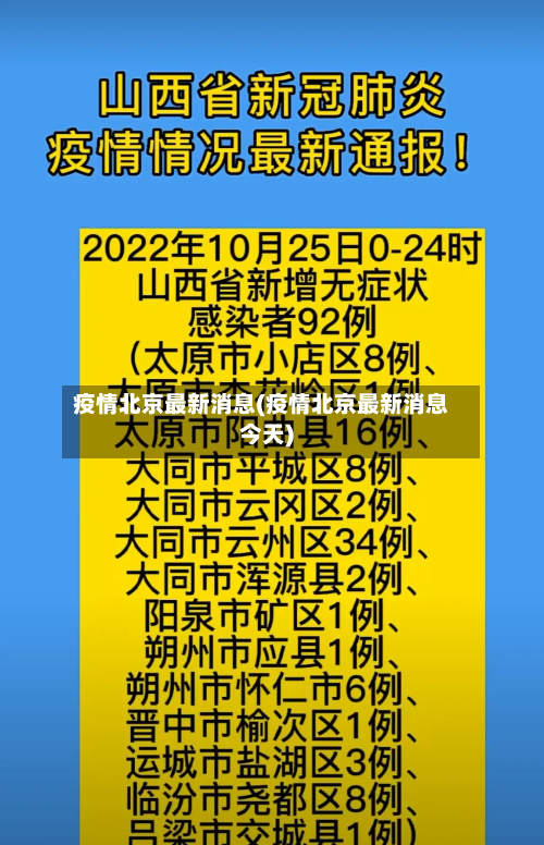 疫情北京最新消息(疫情北京最新消息今天)
