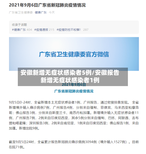 安徽新增无症状感染者5例/安徽报告新增无症状感染者1例-第1张图片