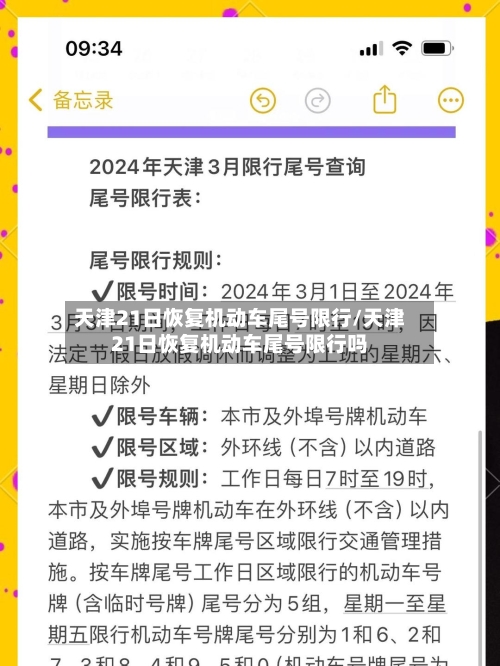 天津21日恢复机动车尾号限行/天津21日恢复机动车尾号限行吗-第2张图片