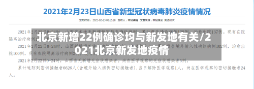 北京新增22例确诊均与新发地有关/2021北京新发地疫情-第1张图片