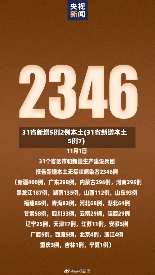 31省新增5例2例本土(31省新增本土5例7)