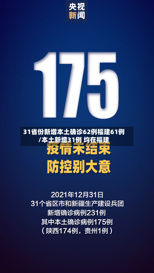 31省份新增本土确诊62例福建61例/本土新增31例 均在福建