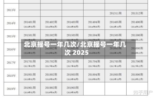北京摇号一年几次/北京摇号一年几次 2025