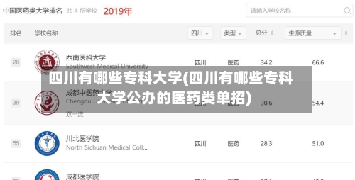 四川有哪些专科大学(四川有哪些专科大学公办的医药类单招)