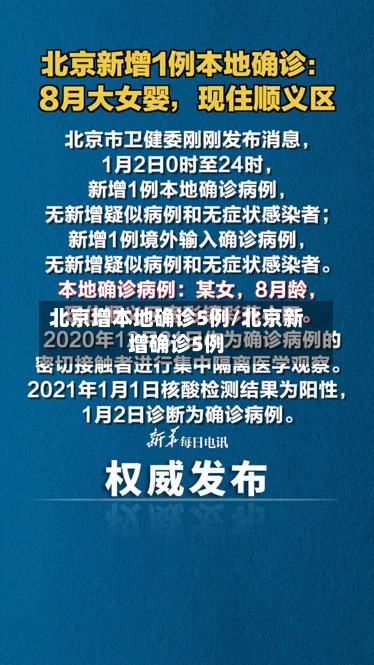 北京增本地确诊5例/北京新增确诊5例