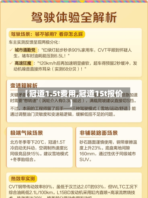 【冠道1.5t费用,冠道15t报价】