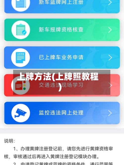 上牌方法(上牌照教程)