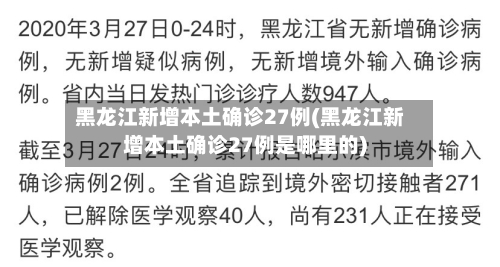 黑龙江新增本土确诊27例(黑龙江新增本土确诊27例是哪里的)-第1张图片