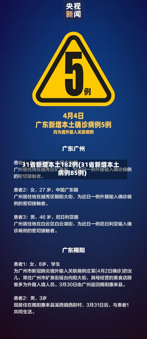 31省新增本土182例(31省新增本土病例85例)