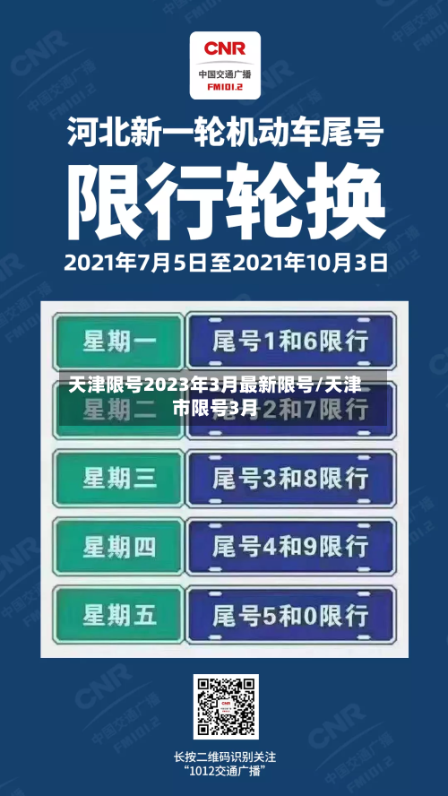 天津限号2023年3月最新限号/天津市限号3月