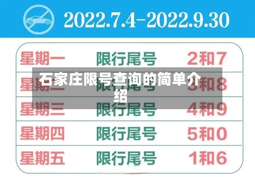 石家庄限号查询的简单介绍