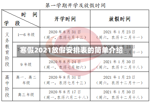 寒假2021放假安排表的简单介绍