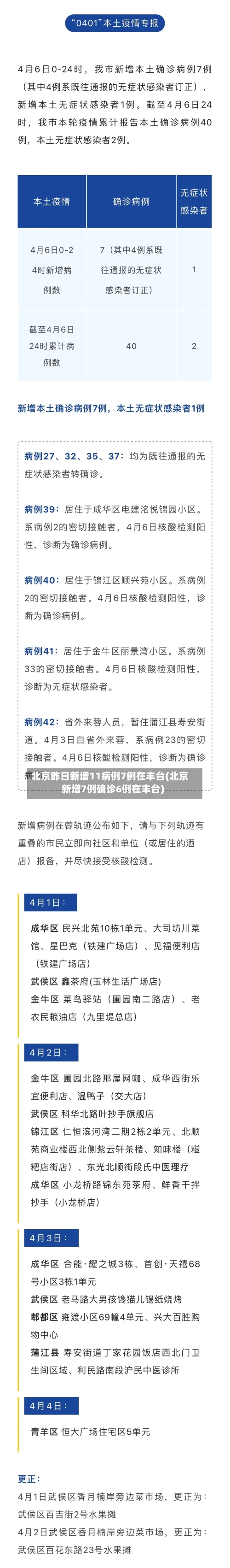 北京昨日新增11病例7例在丰台(北京新增7例确诊6例在丰台)-第3张图片