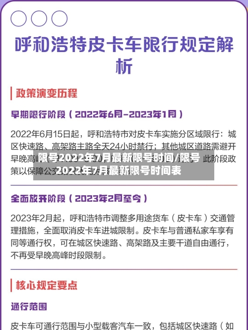 限号2022年7月最新限号时间/限号2022年7月最新限号时间表