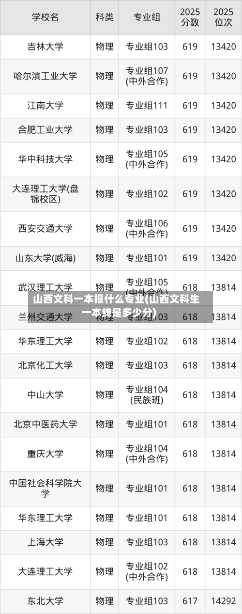 山西文科一本报什么专业(山西文科生一本线是多少分)-第2张图片