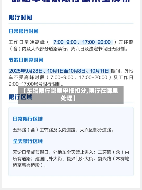 【车辆限行哪里申报扣分,限行在哪里处理】