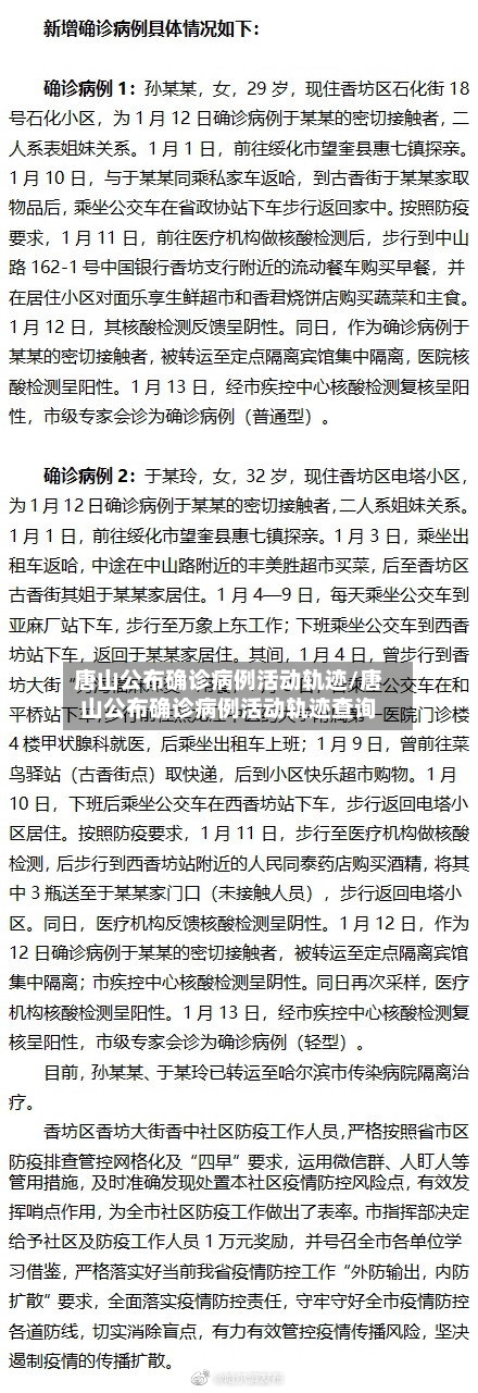 唐山公布确诊病例活动轨迹/唐山公布确诊病例活动轨迹查询-第2张图片