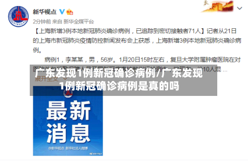 广东发现1例新冠确诊病例/广东发现1例新冠确诊病例是真的吗-第2张图片