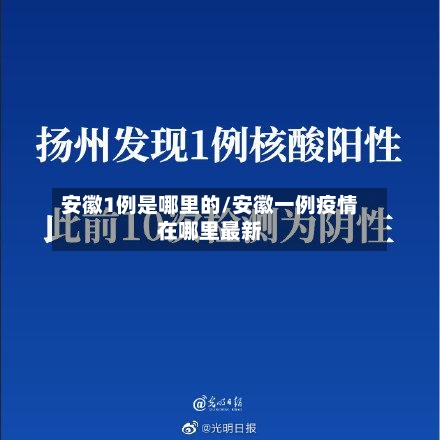 安徽1例是哪里的/安徽一例疫情在哪里最新-第2张图片