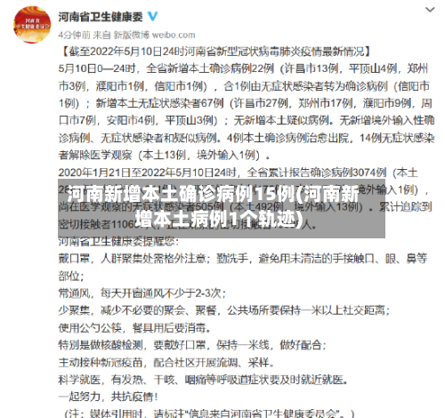 河南新增本土确诊病例15例(河南新增本土病例1个轨迹)-第3张图片