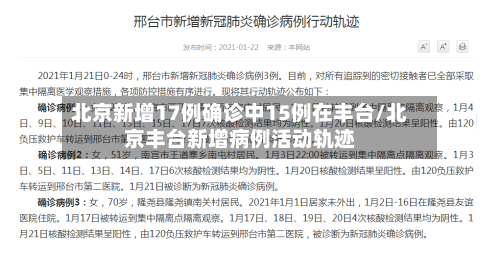 北京新增17例确诊中15例在丰台/北京丰台新增病例活动轨迹-第1张图片