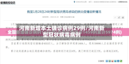 河南新增本土确诊病例29例/河南新型冠状病毒病例
