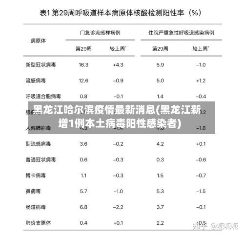 黑龙江哈尔滨疫情最新消息(黑龙江新增1例本土病毒阳性感染者)