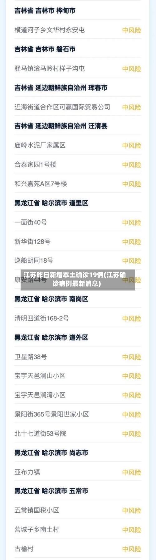 江苏昨日新增本土确诊19例(江苏确诊病例最新消息)