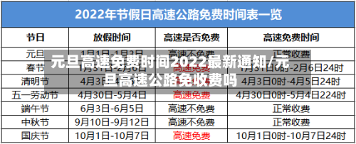元旦高速免费时间2022最新通知/元旦高速公路免收费吗-第1张图片