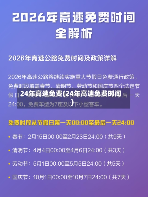 24年高速免费(24年高速免费时间)-第3张图片