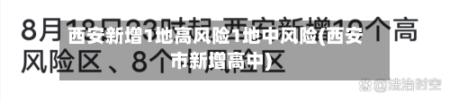 西安新增1地高风险1地中风险(西安市新增高中)-第1张图片