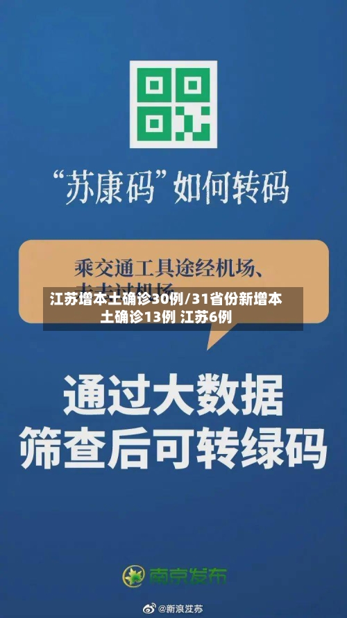 江苏增本土确诊30例/31省份新增本土确诊13例 江苏6例-第3张图片