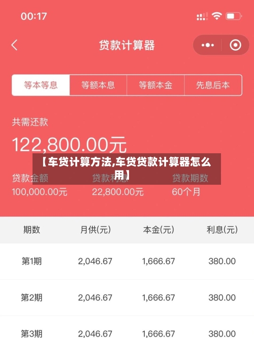 【车贷计算方法,车贷贷款计算器怎么用】