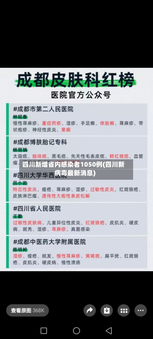 四川新增省内感染者1050例(四川新病毒最新消息)
