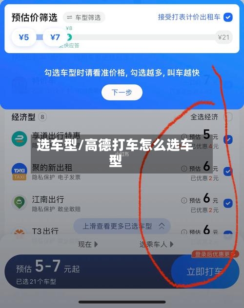 选车型/高德打车怎么选车型